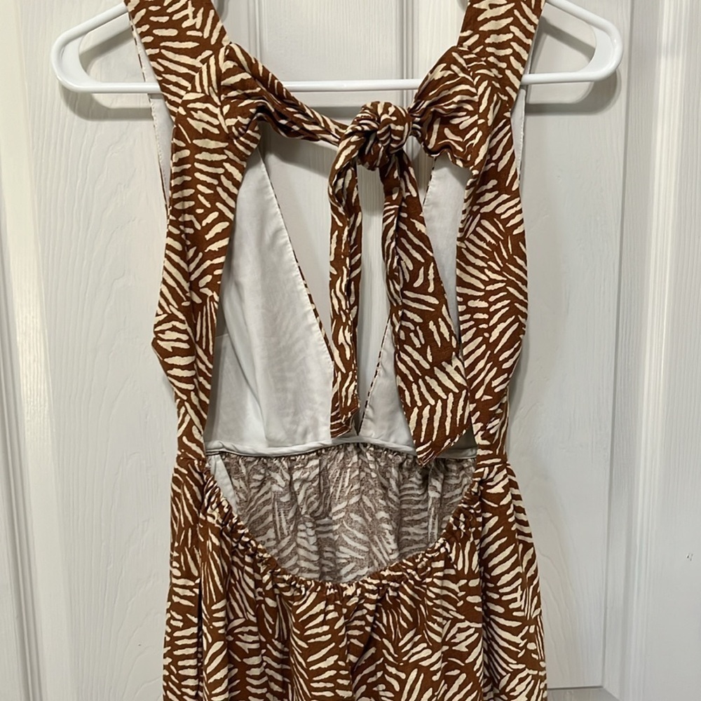 House of Harlow Leaf Print Tie Back Sundress  Mini Size Small - Picture 5 of 9